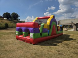 30' Retro Rainbow Inflatable Rock Climb Slide