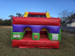 20251108 100831 1764730726 30' Retro Rainbow Inflatable Rock Climb Slide